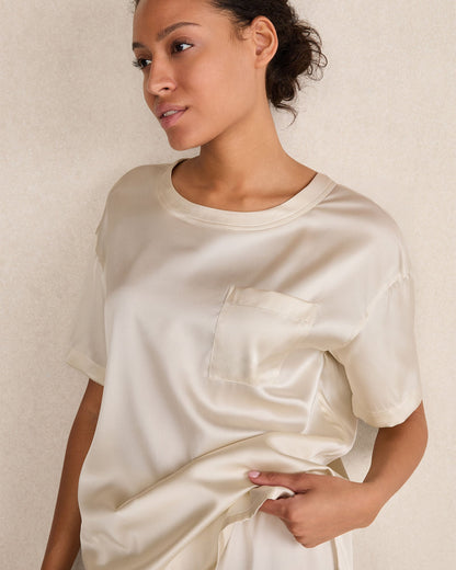 WASHABLE SILK SLEEP TOP | Talbots