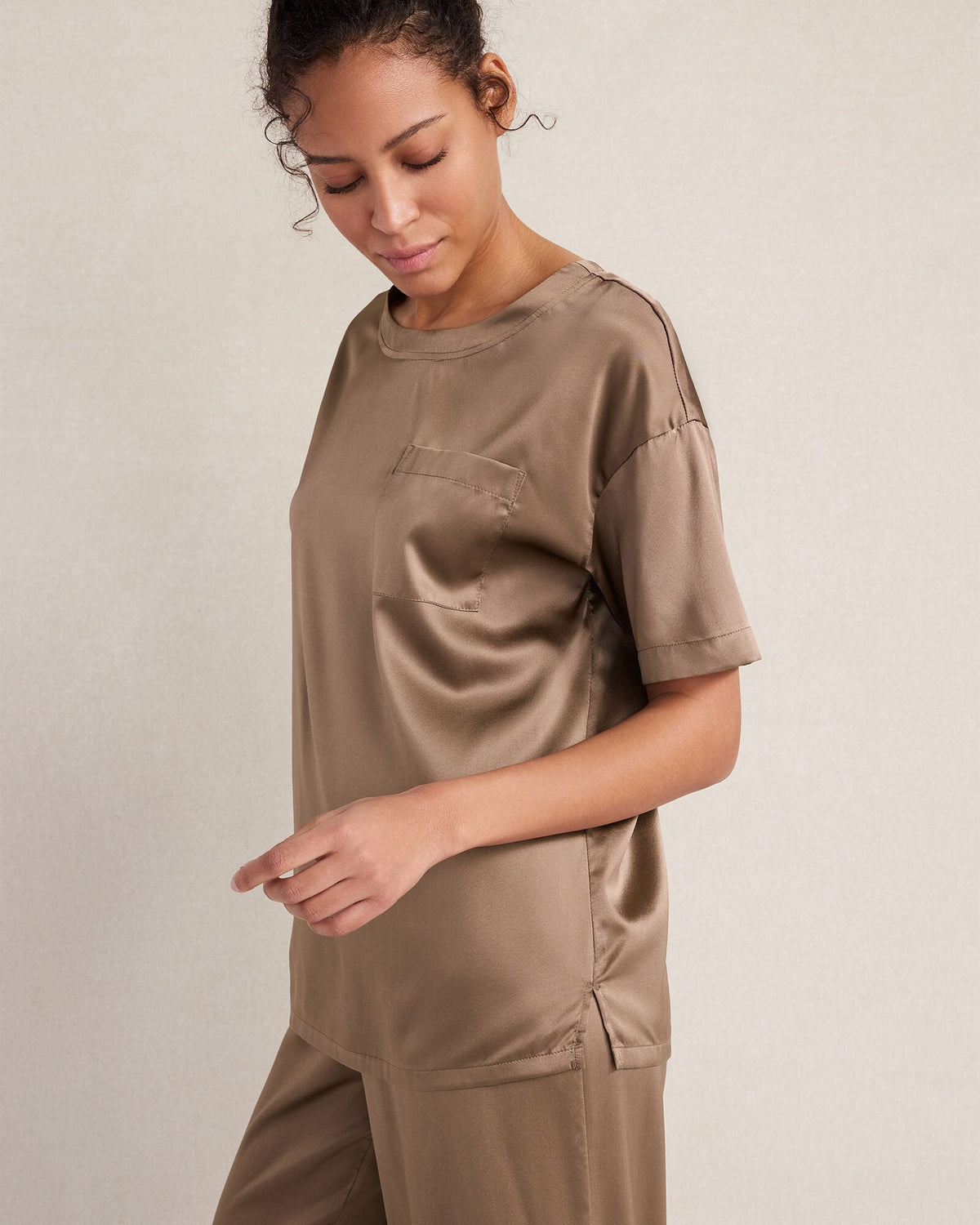 WASHABLE SILK SLEEP TOP | Talbots