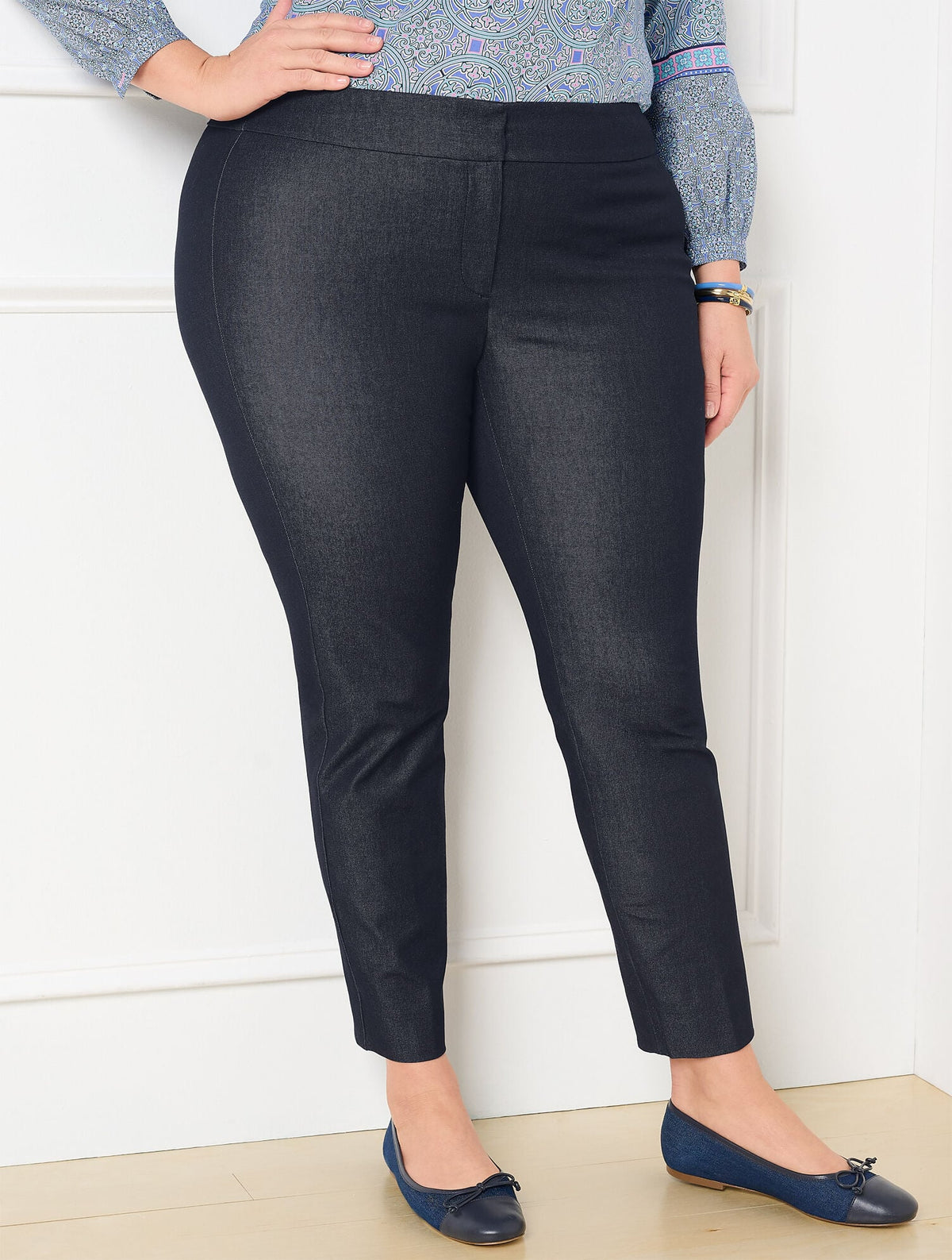 PLUS EXCLUSIVE TALBOTS CHATHAM SLIM ANKLE PANTS - REFINED DENIM | Talbots