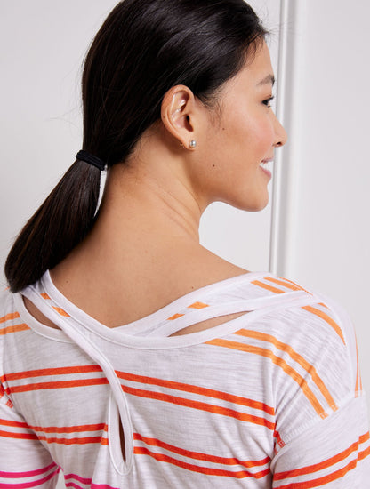 CROSS BACK TOP - BASHFUL STRIPE | Talbots