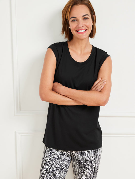 LIGHT PONTE SCOOP NECK TEE | Talbots