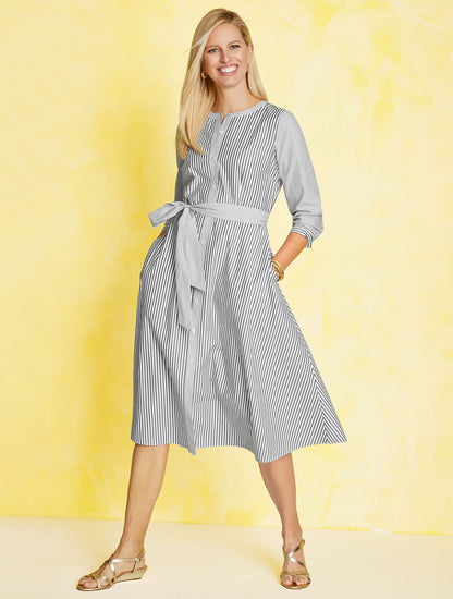 BELTED SHIRTDRESS - DAISY STRIPE | Talbots