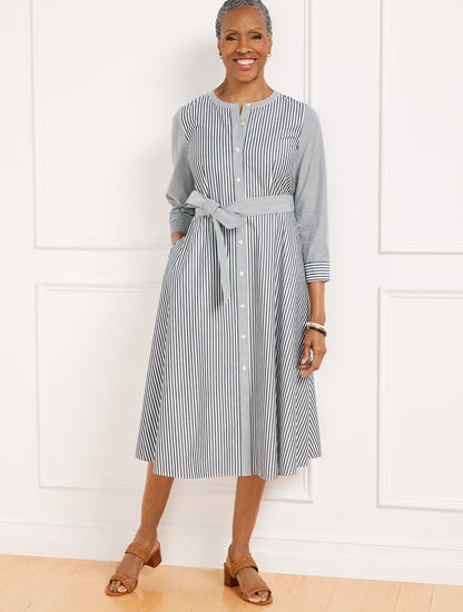 BELTED SHIRTDRESS - DAISY STRIPE | Talbots