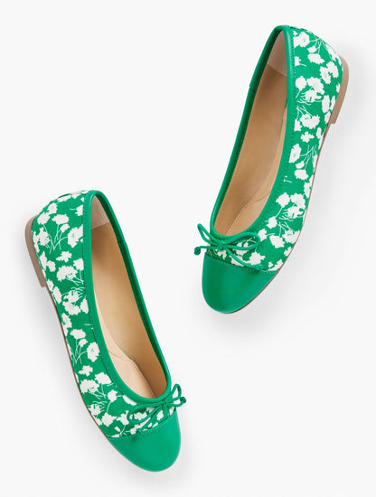 BLAIR CAP TOE MARIGOLD SATEEN BALLET FLATS | Talbots