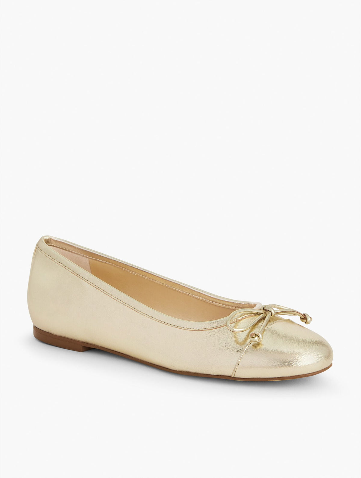 BLAIR CAP TOE METALLIC NAPPA BALLET FLATS | Talbots