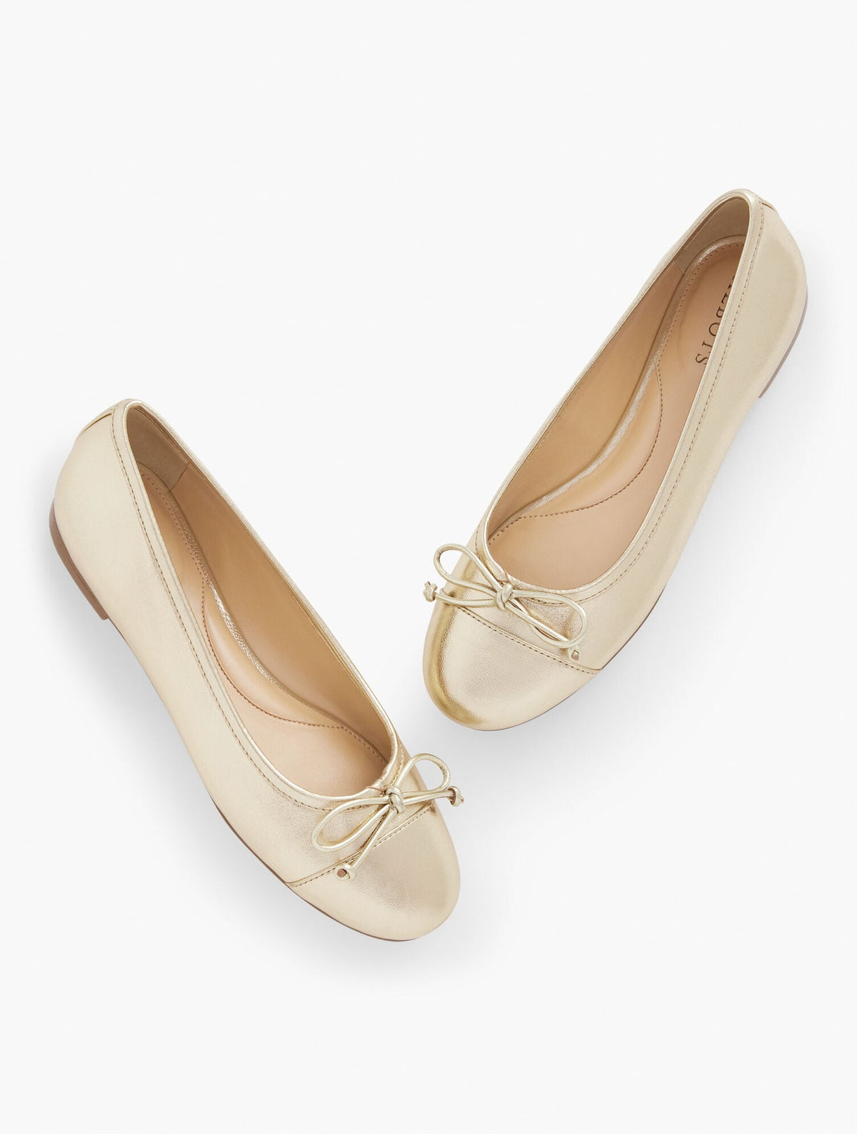 BLAIR CAP TOE METALLIC NAPPA BALLET FLATS | Talbots