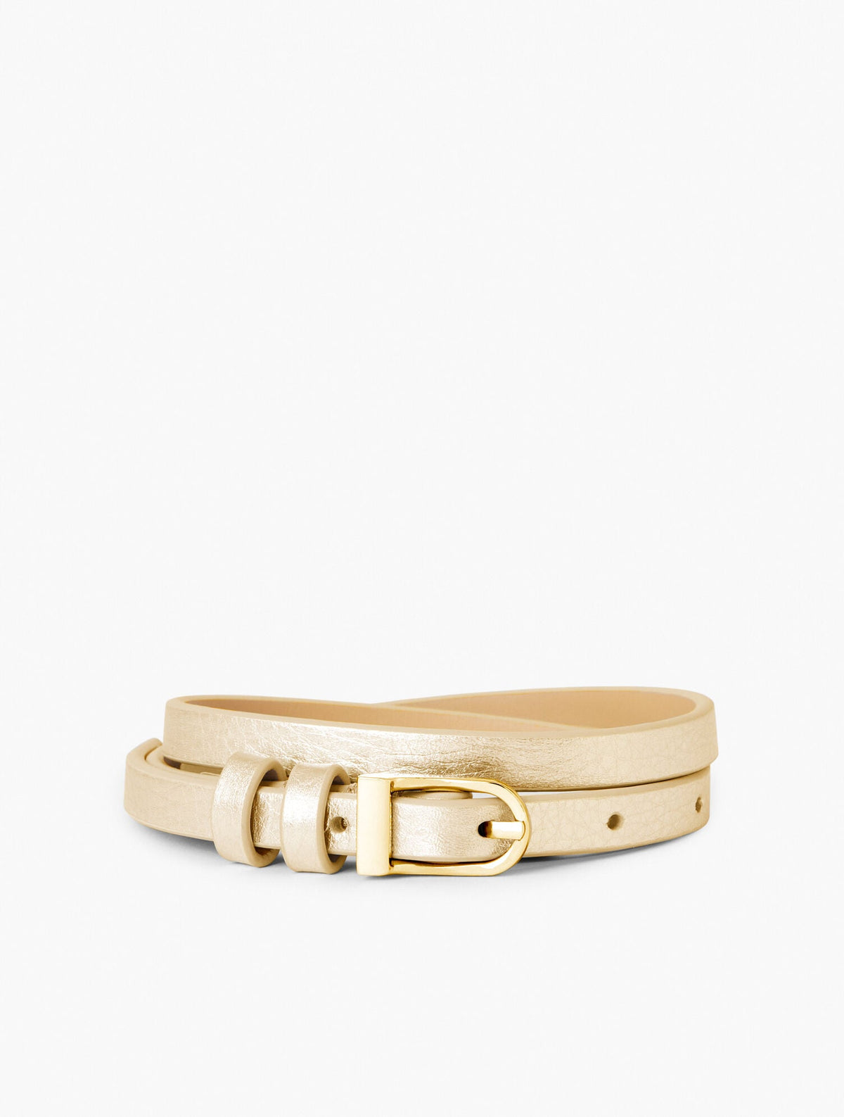 SLIM METALLIC LEATHER BELT | Talbots