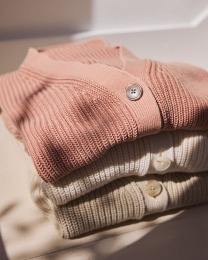 ORGANIC COTTON SHAKER STITCH CARDIGAN | Talbots
