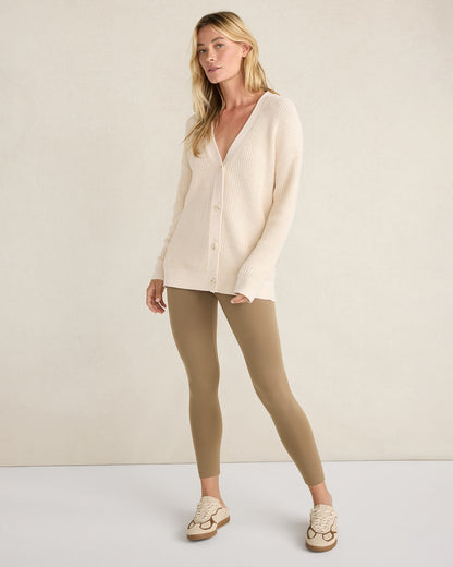 ORGANIC COTTON SHAKER STITCH CARDIGAN | Talbots