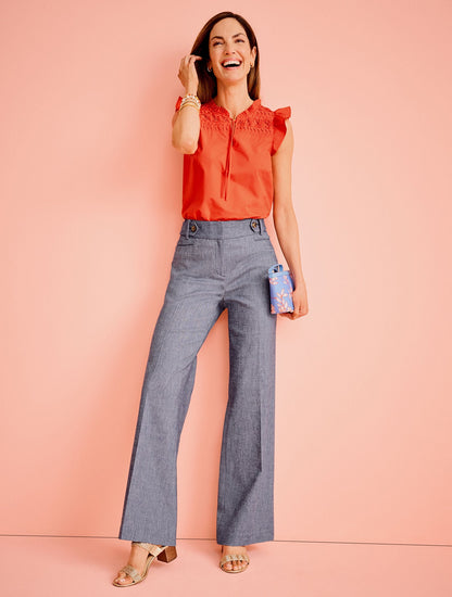 PLEATED POPLIN SHELL | Talbots
