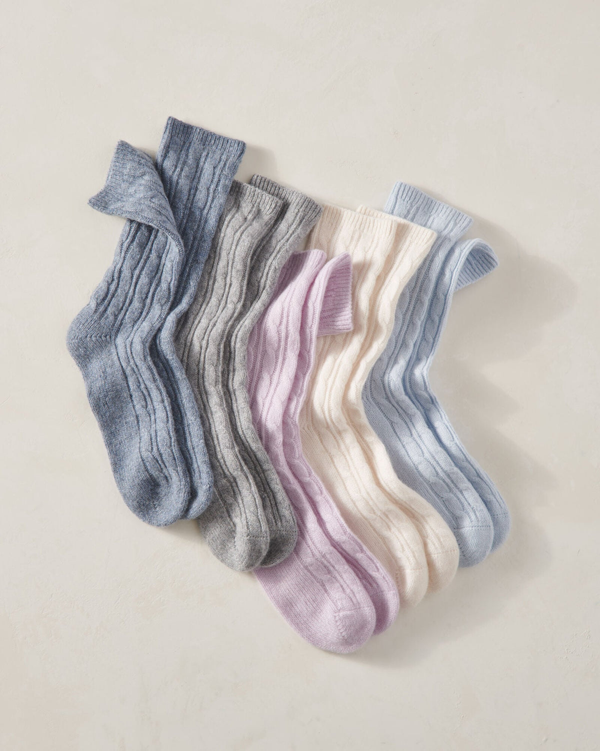 CASHMERE BLEND CABLE KNIT SOCKS | Talbots