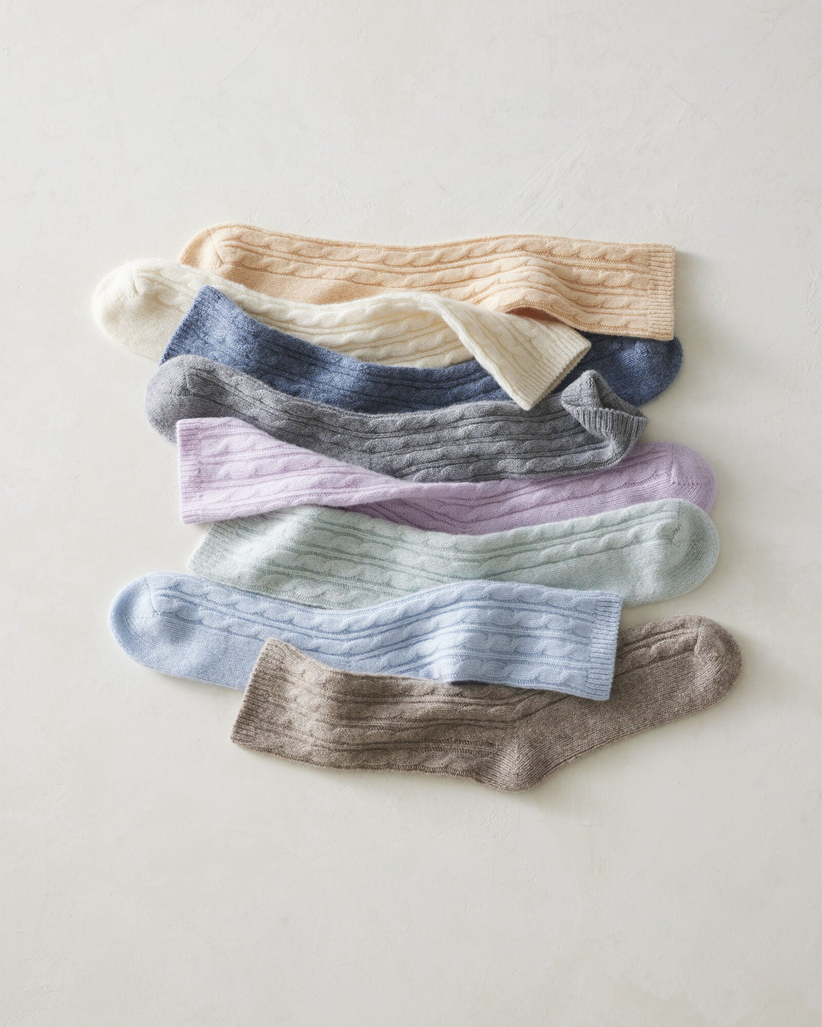 CASHMERE BLEND CABLE KNIT SOCKS | Talbots