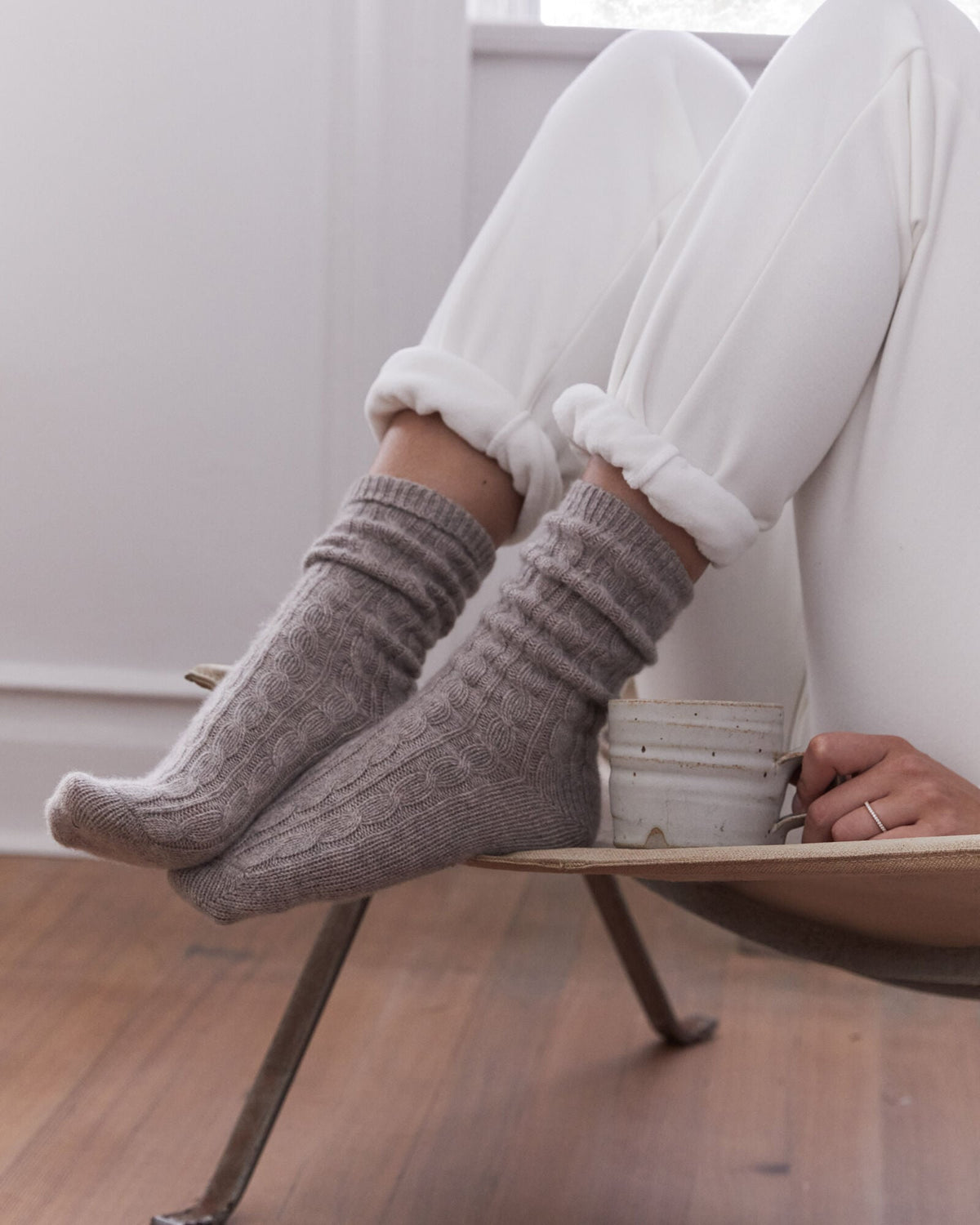 CASHMERE BLEND CABLE KNIT SOCKS | Talbots
