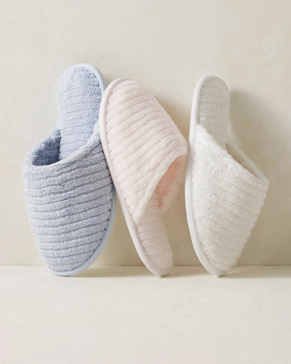 ORGANIC COTTON TERRY RIPPLE SLIPPERS | Talbots