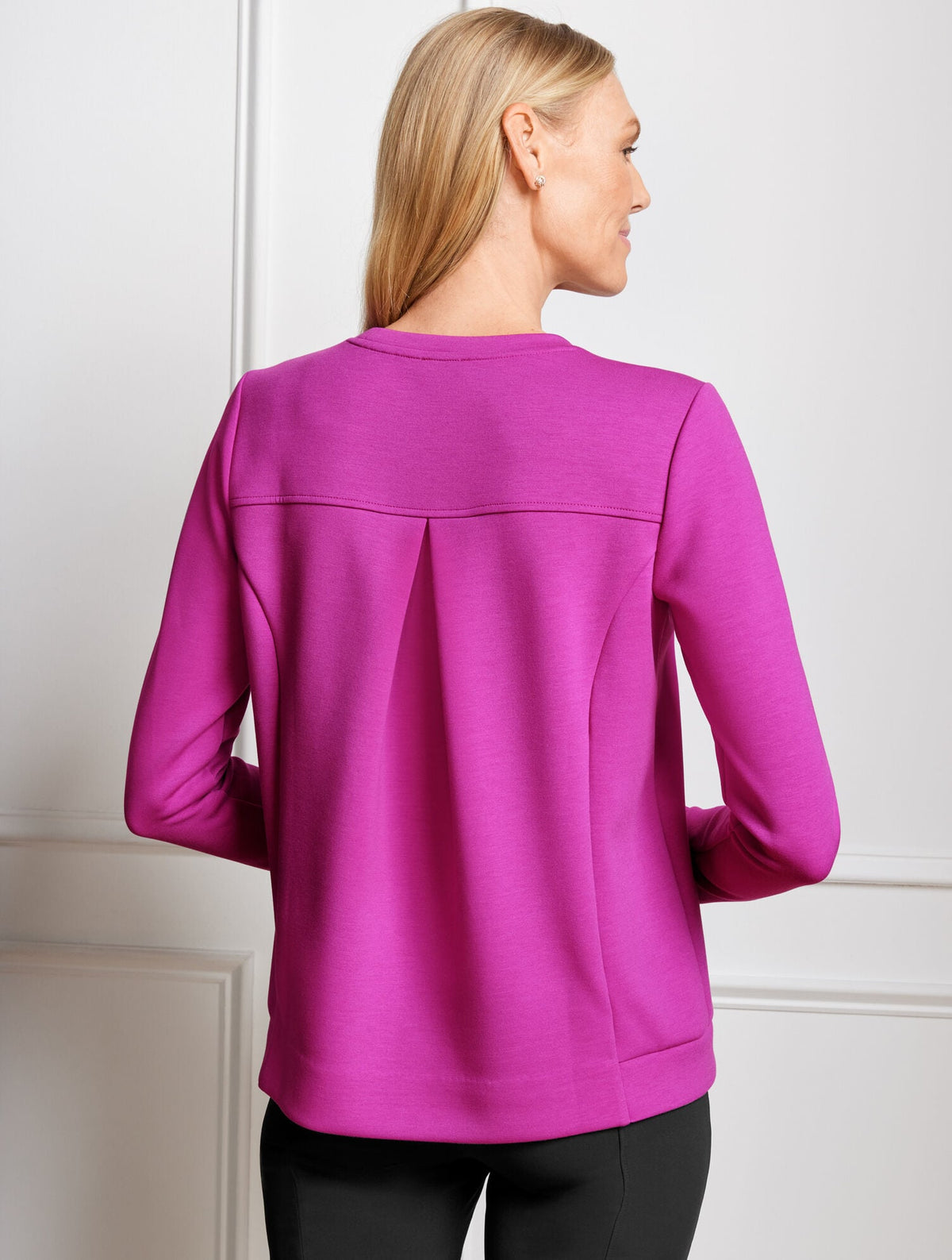 PLEATED BACK MODERN PULLOVER | Talbots