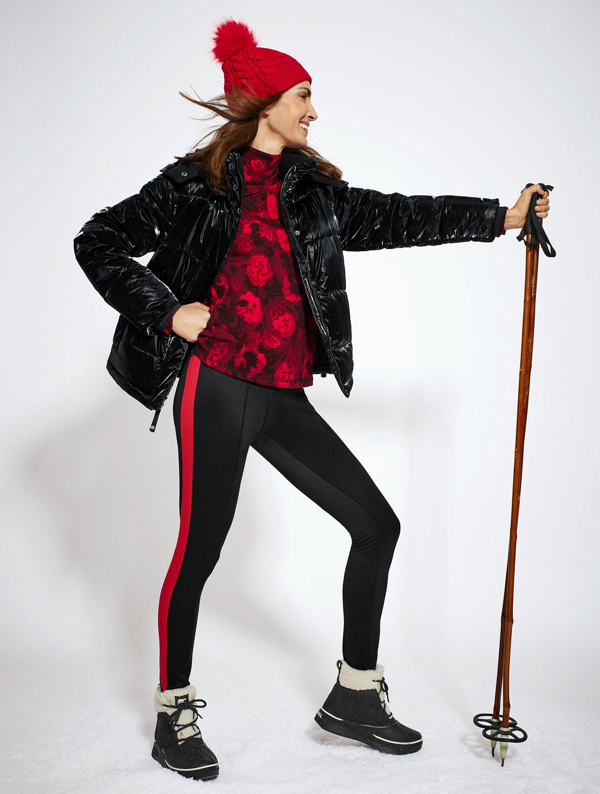 FLEECE BACK LEGGINGS - SIDE STRIPE | Talbots