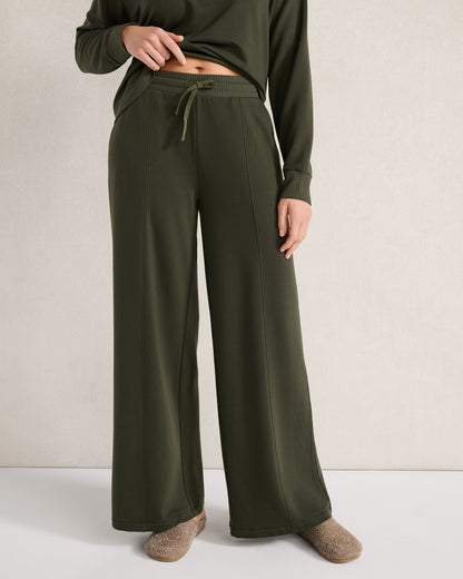 FLEECE WIDE LEG PANTS | Talbots