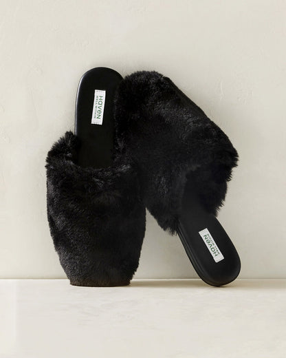 FAUX FUR MULE SLIDES | Talbots