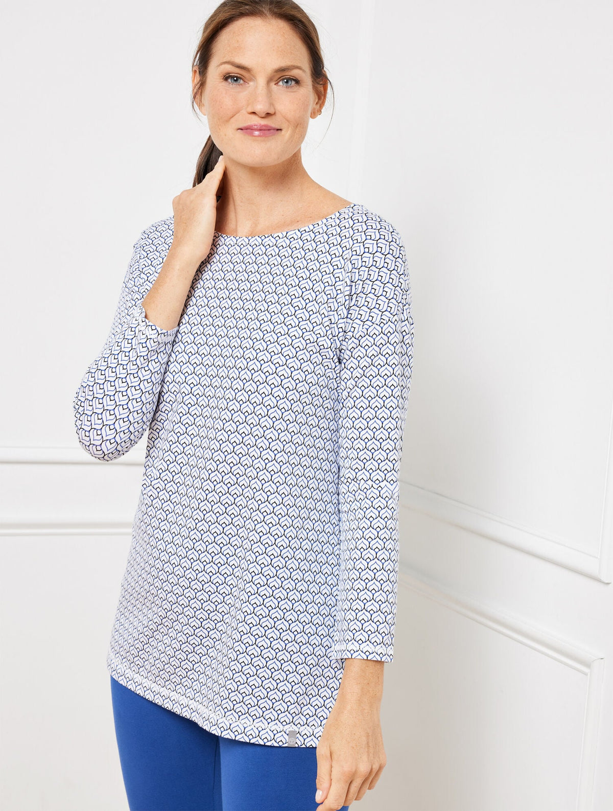 CROSS BACK TUNIC - OUTLINED SCALLOP | Talbots