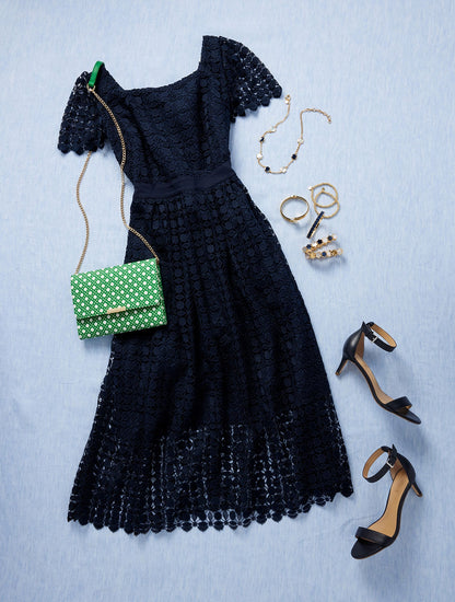 LACE FIT & FLARE DRESS | Talbots