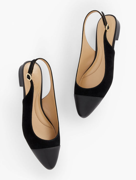 EDISON SUEDE NAPPA SLINGBACK FLATS | Talbots