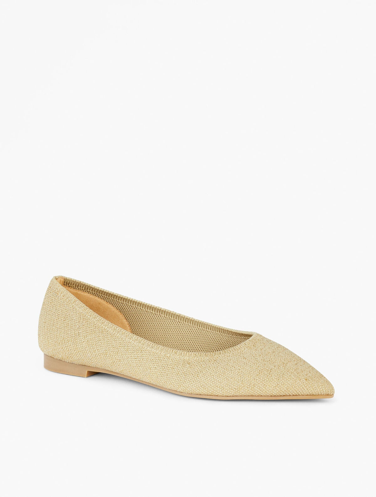 EDWIN METALLIC KNIT POINTED TOE FLATS | Talbots