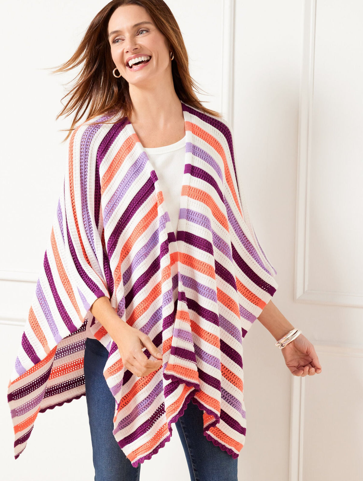 MULTI STRIPE RUANA | Talbots