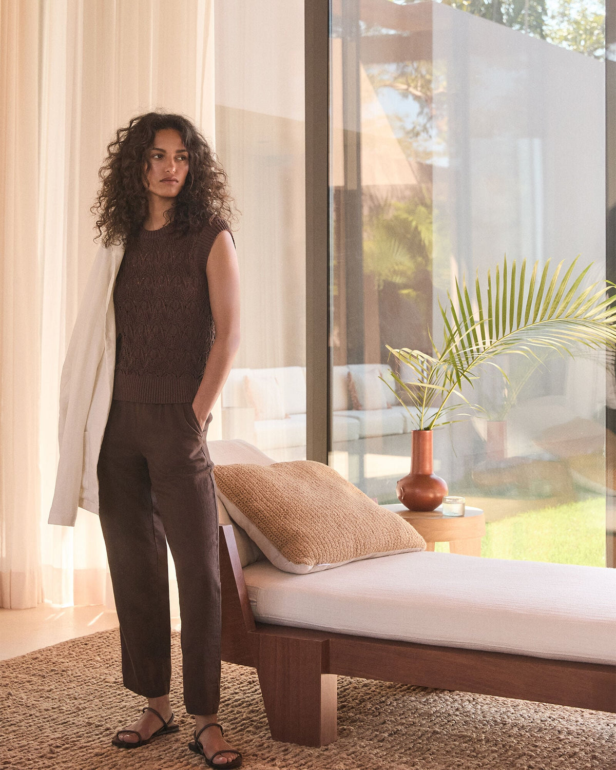 LINEN TAPERED PANTS | Talbots