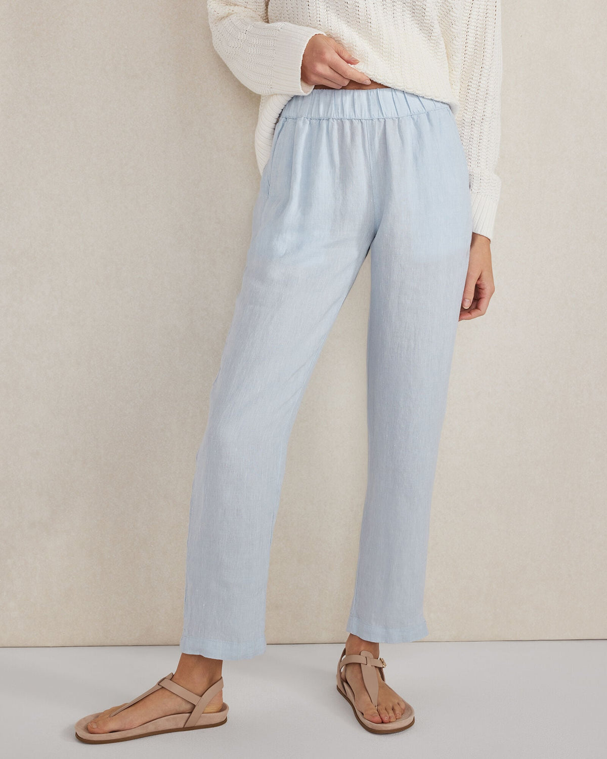 LINEN TAPERED PANTS | Talbots