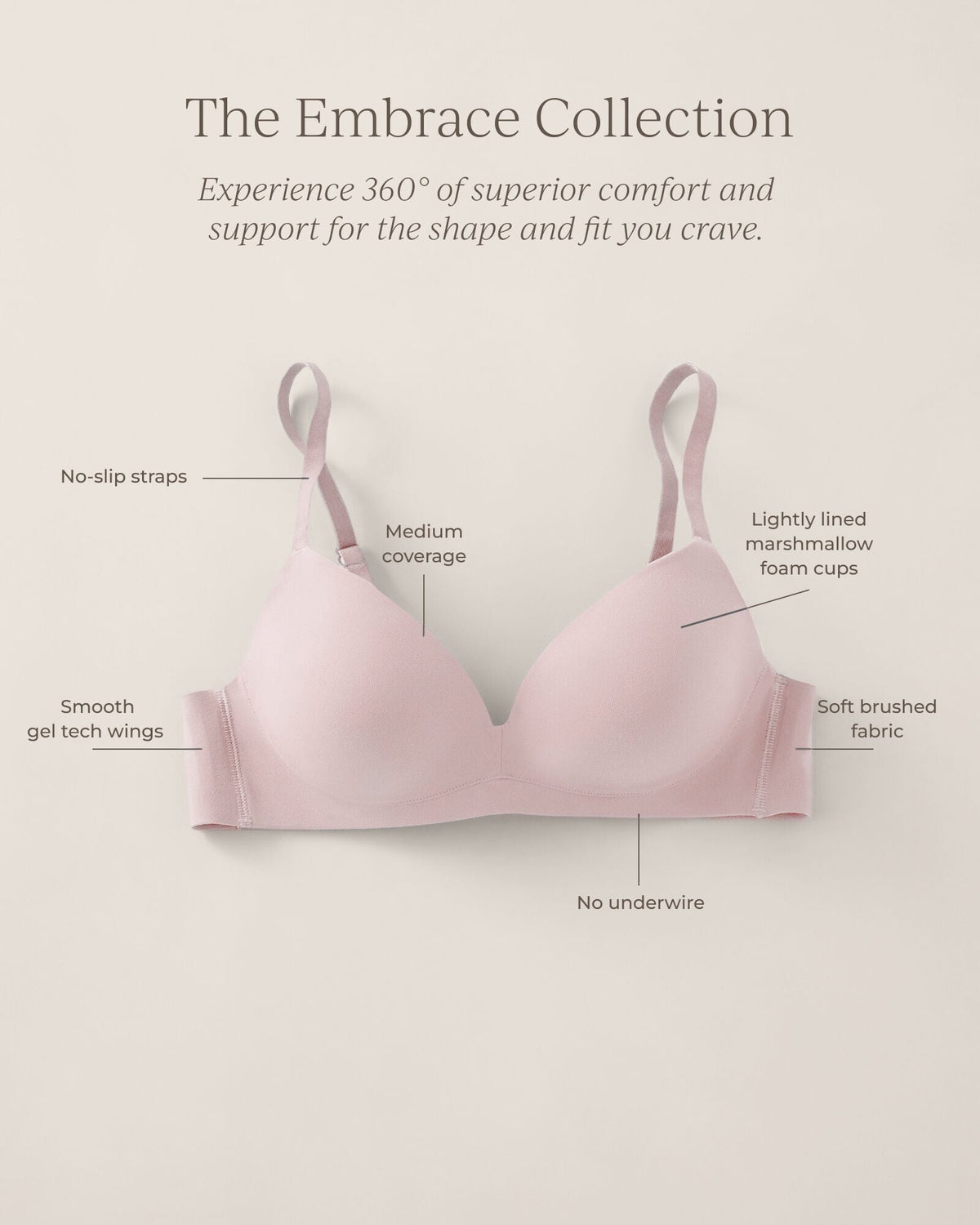 EMBRACE LIGHTLY-LINED NO-WIRE T-SHIRT BRA | Talbots