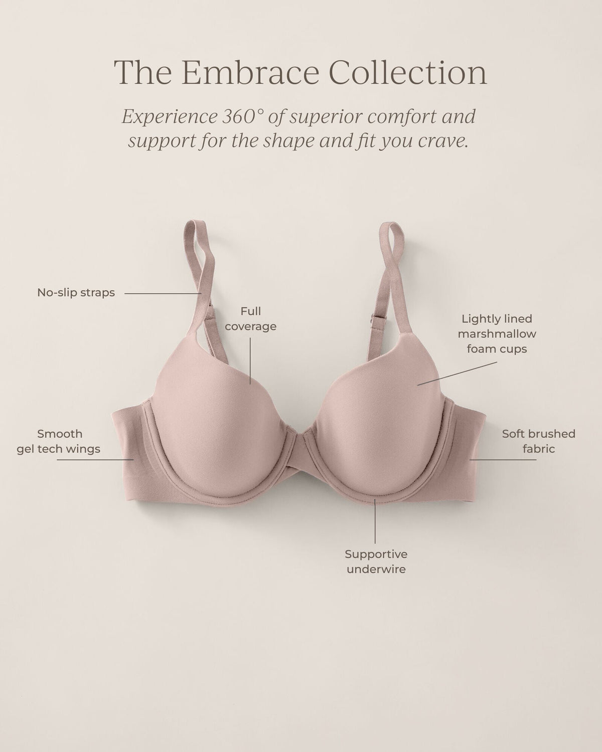 EMBRACE LIGHTLY-LINED PERFECT COVERAGE BRA | Talbots