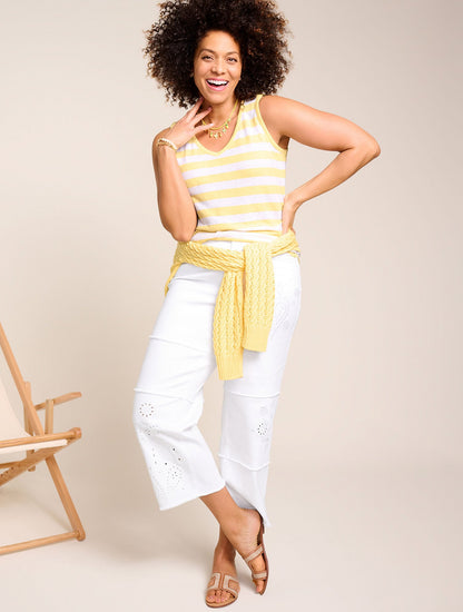 LINEN BLEND V-NECK TANK | Talbots