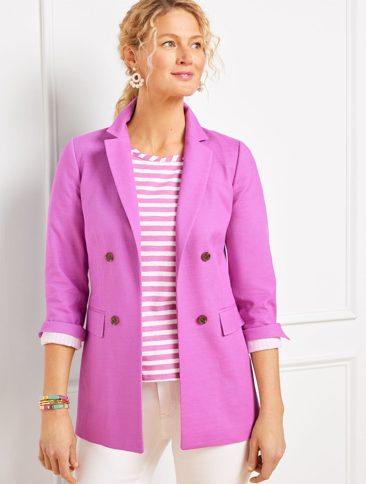 TEXTURED COTTON BLAZER | Talbots