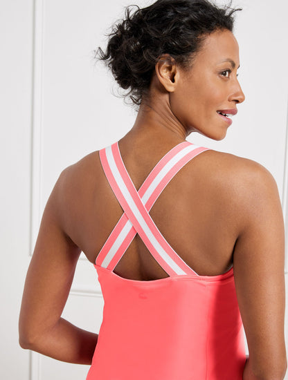 PERFORMANCE INTERLOCK STRAPPY TENNIS DRESS | Talbots