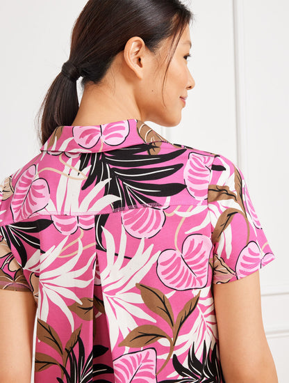 SHORT SLEEVE POLO DRESS - BREEZY PALM | Talbots