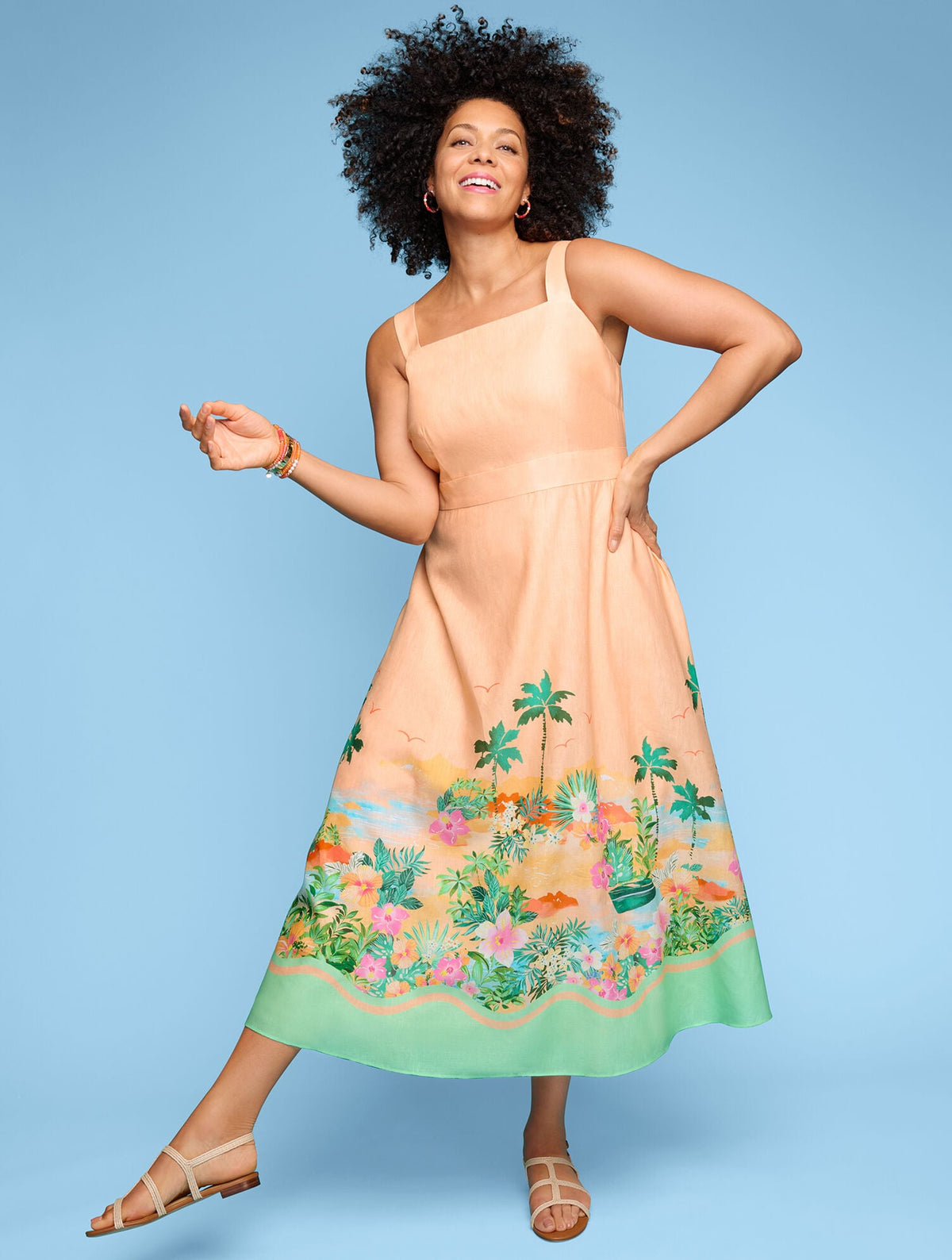 LINEN MAXI DRESS - SUNSET HORIZON | Talbots