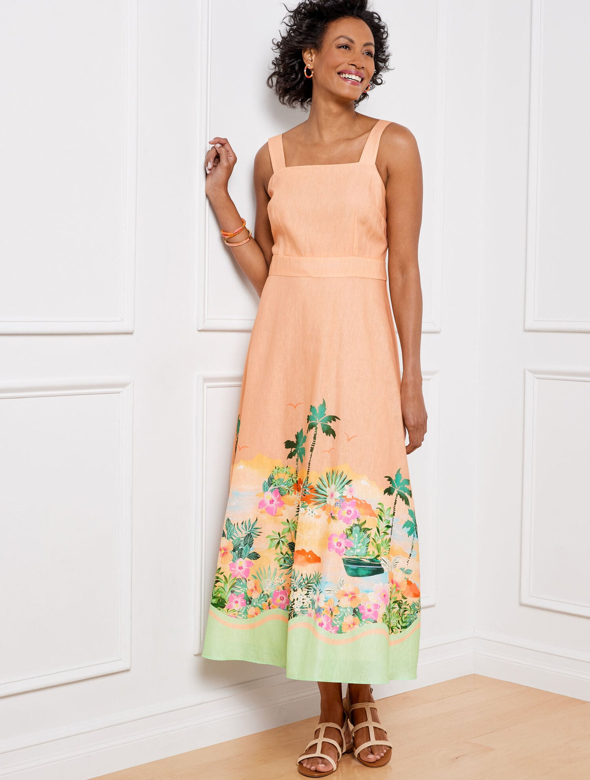 LINEN MAXI DRESS - SUNSET HORIZON | Talbots