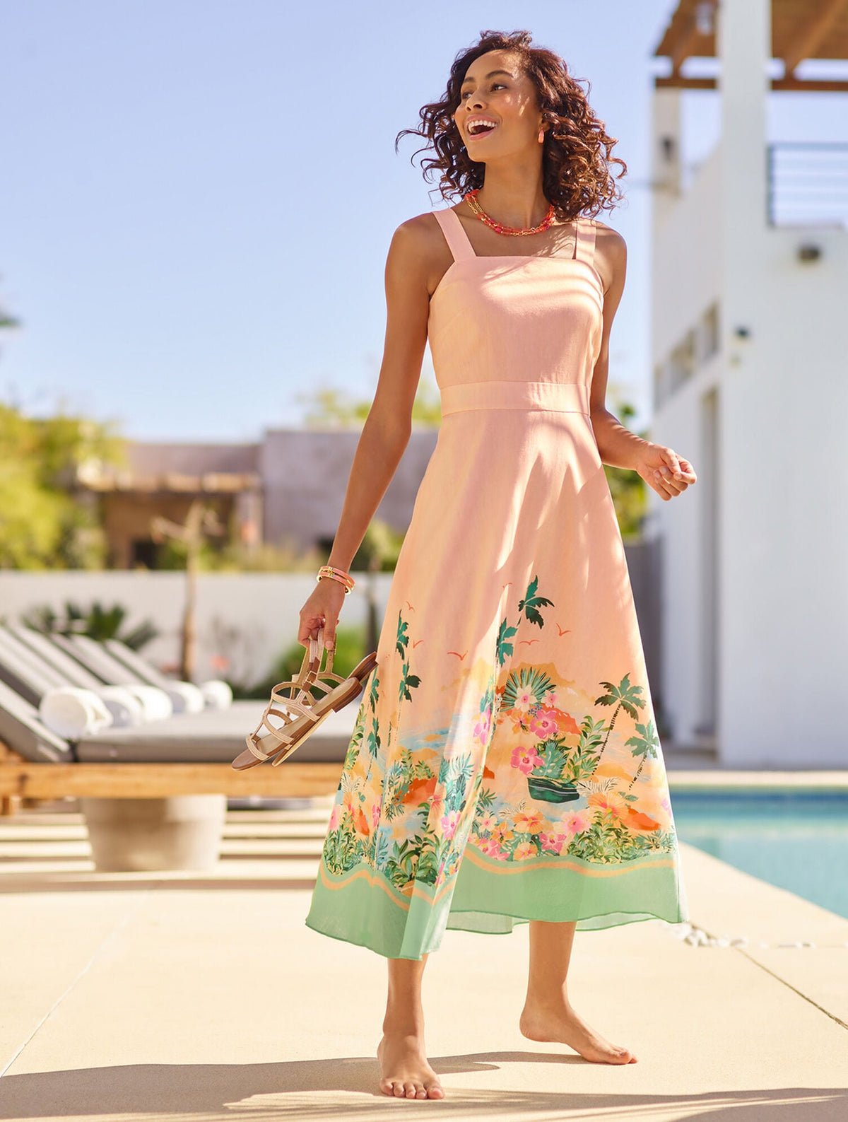 LINEN MAXI DRESS - SUNSET HORIZON | Talbots