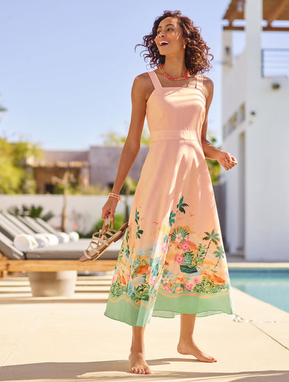 LINEN MAXI DRESS - SUNSET HORIZON | Talbots