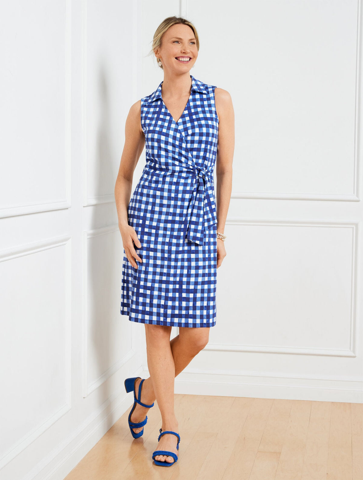 EFFORTLESS JERSEY KELLEY DRESS - GINGHAM | Talbots