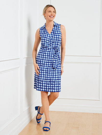 EFFORTLESS JERSEY KELLEY DRESS - GINGHAM | Talbots