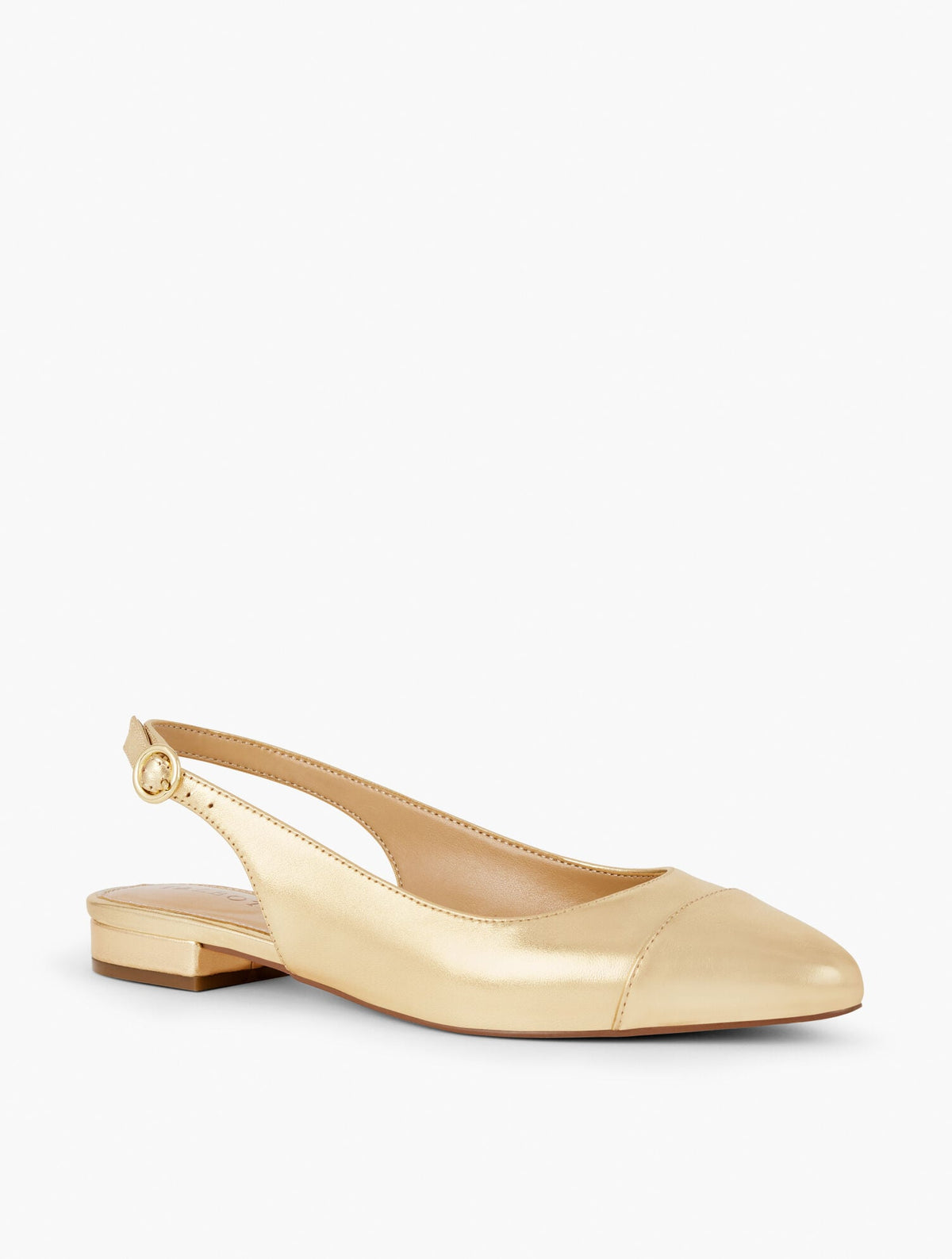 EDISON METALLIC LEATHER SLINGBACK FLATS | Talbots