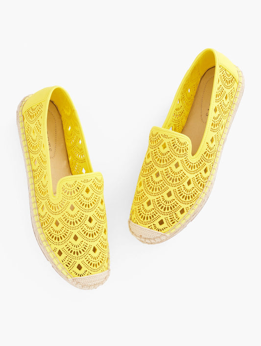 IZZY PERFORATED SCALLOP ESPADRILLE FLATS | Talbots
