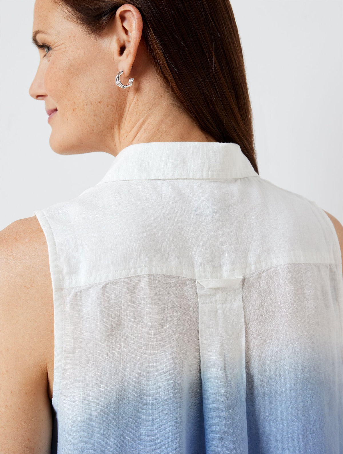 SLEEVELESS SIDE BUTTON LINEN POPOVER - DIP DYE | Talbots