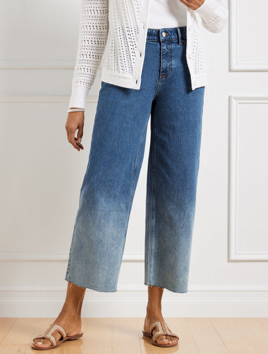 WIDE LEG CROP JEANS - HOFFMAN WASH | Talbots