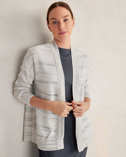 ORGANIC COTTON SPACEDYE CARDIGAN | Talbots