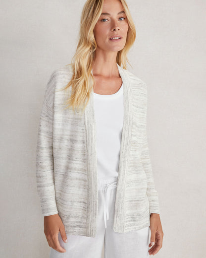 ORGANIC COTTON SPACEDYE CARDIGAN | Talbots