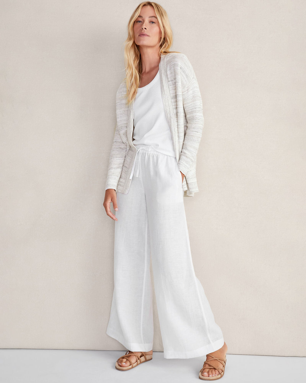 ORGANIC COTTON SPACEDYE CARDIGAN | Talbots