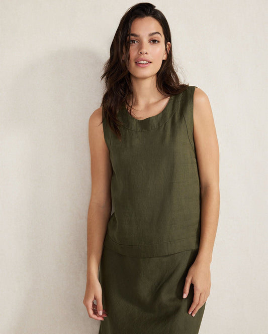 LINEN SLEEVELESS TOP | Talbots