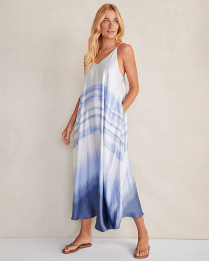 SILKY DIP DYE MAXI DRESS | Talbots